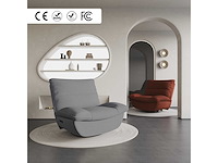 Relaxstoel met schommeling, 360° draai, lichtgrijs - afbeelding 5 van  10