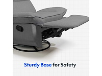 Relaxstoel met schommeling, 360° draai, lichtgrijs - afbeelding 9 van  10