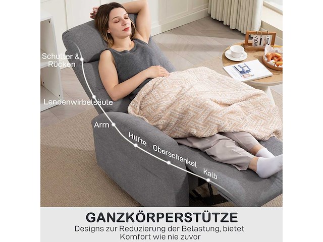 Relaxstoel met verlengde functie, gestoffeerde tv-stoel - afbeelding 4 van  10