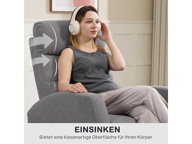 Relaxstoel met verlengde functie, gestoffeerde tv-stoel - afbeelding 9 van  10