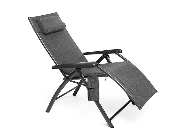 Relaxstoel met verwarmde functie en nekkussen, hartbalans - anthracite - afbeelding 1 van  7