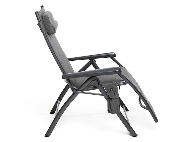 Relaxstoel met verwarmde functie en nekkussen, hartbalans - anthracite - afbeelding 3 van  7