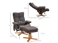 Relaxstoel met voetensteun, opbergruimte, elektrische massagestoel met leunfunctie - afbeelding 3 van  4