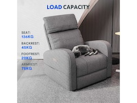 Relaxstoel, verstelbare draaistoel, fauteuilsbed, verstelbare elektrische schommelstoel met usb - afbeelding 5 van  8