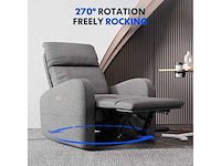 Relaxstoel, verstelbare draaistoel, fauteuilsbed, verstelbare elektrische schommelstoel met usb - afbeelding 7 van  8