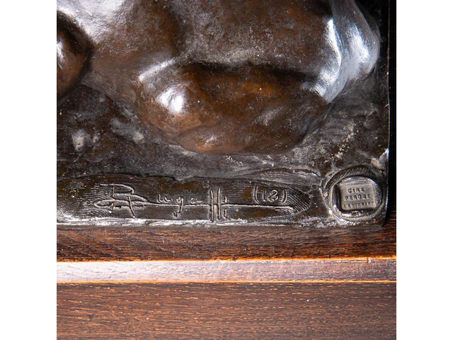 Rembrandt bugatti (1884-1916), 'jaguar accroupi (petit modèle)', patinated bronze, cast by a.a. hébrard, n° 18/51 10.5 x 19.6 cm. (4.12 x 7.71 in.), frame: 13.5 x 17.5 cm. (5.30 x 6.88 in.) - afbeelding 3 van  15