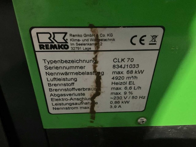 Remko clk 70 indirecte diesel heater en dieseltank - afbeelding 4 van  17