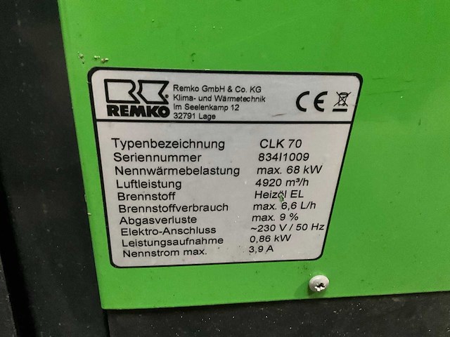 Remko clk 70 indirecte diesel heater en dieseltank - afbeelding 5 van  17