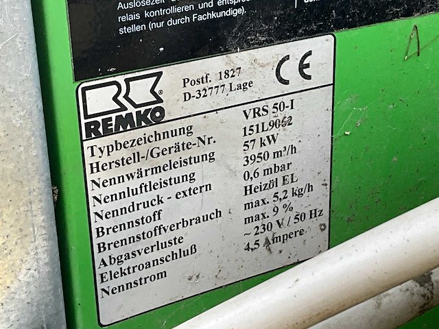 Remko vrs50-i warmeluchtgenerator - afbeelding 2 van  8