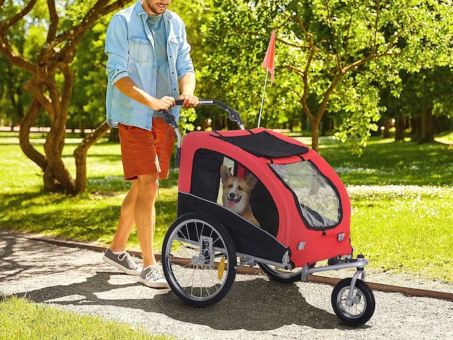 Remorque vélo jogger 2 en 1 pour animaux - afbeelding 1 van  6