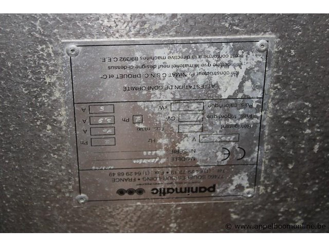 Remrijskast panimatic, serienummer 2488, 3,3 kw, 400 v, roestvrij staal, werking niet gekend - afbeelding 4 van  4