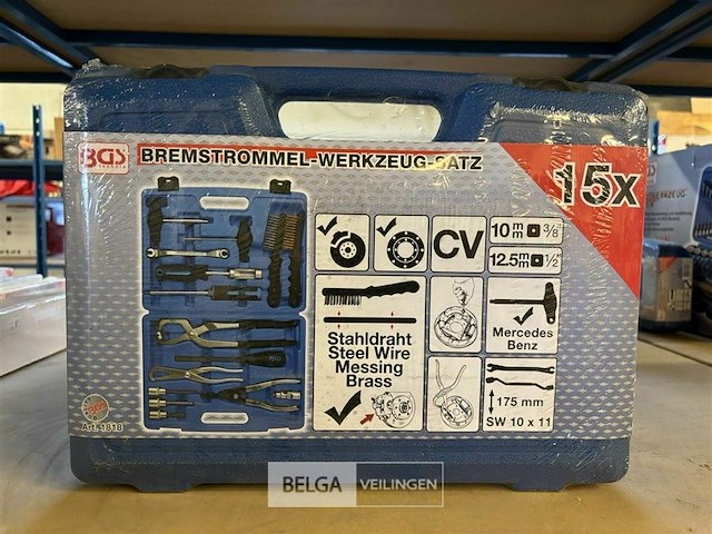 Remtrommel gereedschapset 15-dlg. - afbeelding 1 van  3