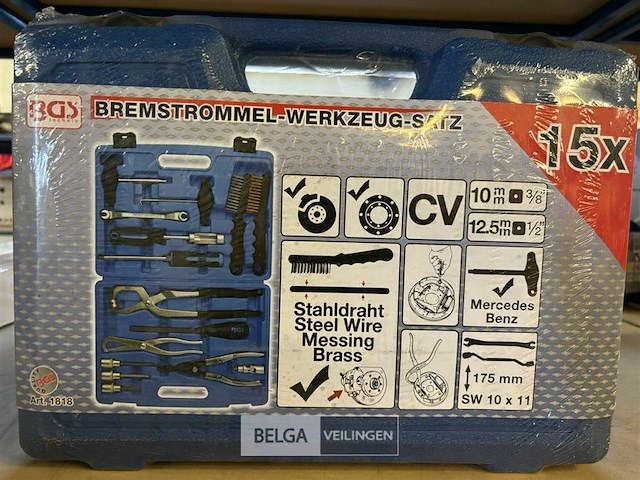 Remtrommel gereedschapset 15-dlg. - afbeelding 2 van  3