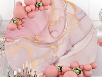 Renaissance 2x2m roze paars marmeren ronde achtergrond - afbeelding 5 van  5