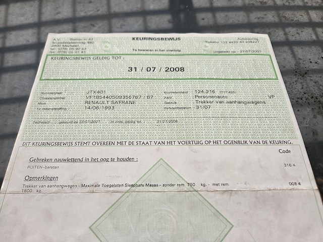 Renault safrane,1993 - afbeelding 12 van  12