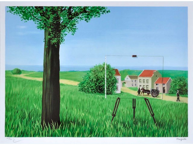 René magritte - la belle captive - litho - afbeelding 2 van  6