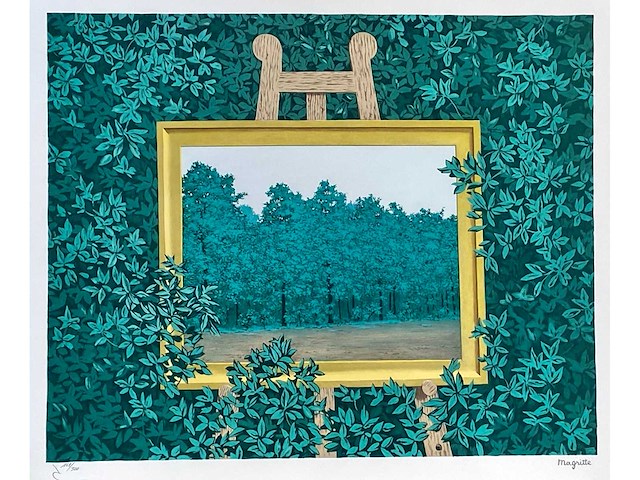 René magritte - la cascade - litho - afbeelding 1 van  7