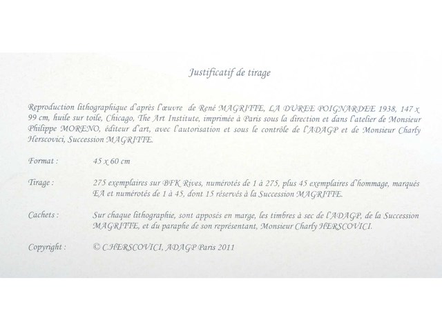 René magritte - la durée poignardée - litho - afbeelding 7 van  7