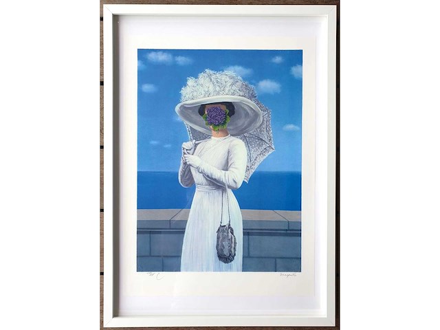 René magritte - la grande guerre - litho - ingelijst - afbeelding 1 van  2