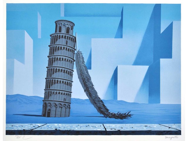 René magritte - la nuit de pise - litho - afbeelding 1 van  9