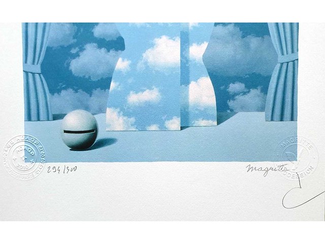 René magritte - la peine perdue - litho - afbeelding 3 van  5