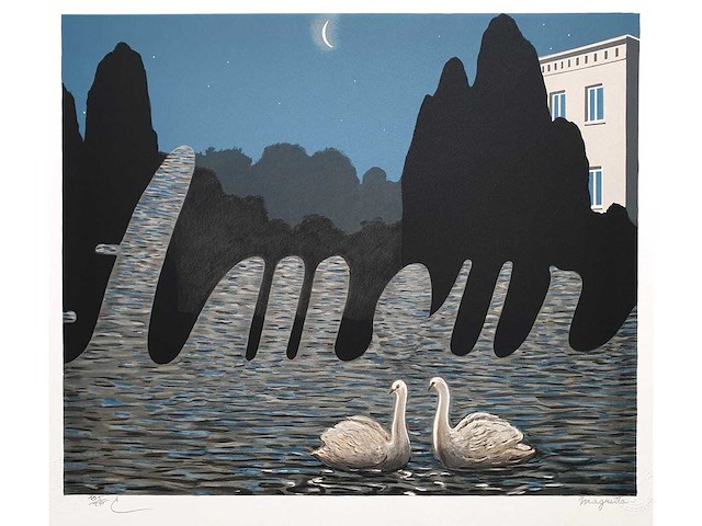 René magritte - l’art de la conversation - litho - afbeelding 1 van  6