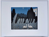 René magritte - l’art de la conversation (amour) - litho - ingelijst - afbeelding 1 van  5