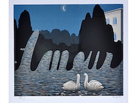 René magritte - l’art de la conversation (amour) - litho - ingelijst - afbeelding 2 van  5