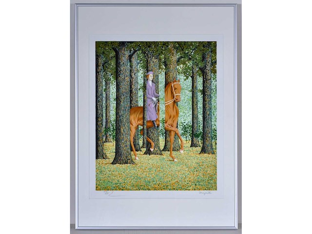 René magritte - le blanc seing - litho - afbeelding 1 van  5