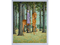 René magritte - le blanc seing - litho - afbeelding 2 van  5