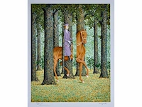 René magritte - le blanc seing - litho - afbeelding 2 van  5