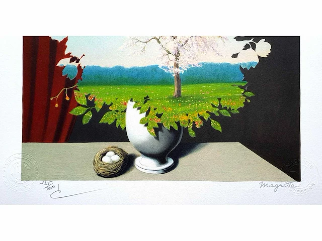 René magritte - le plagiat - litho - afbeelding 1 van  4