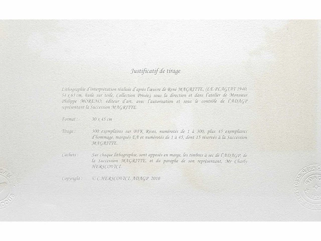 René magritte - le plagiat - litho - afbeelding 2 van  4
