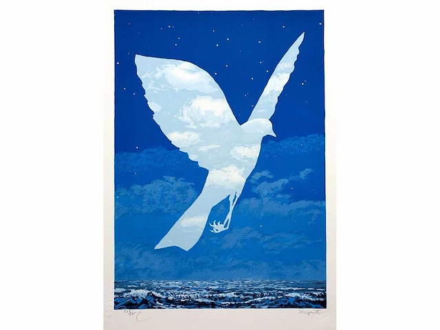 René magritte - l’entrée en scène - litho - afbeelding 1 van  4