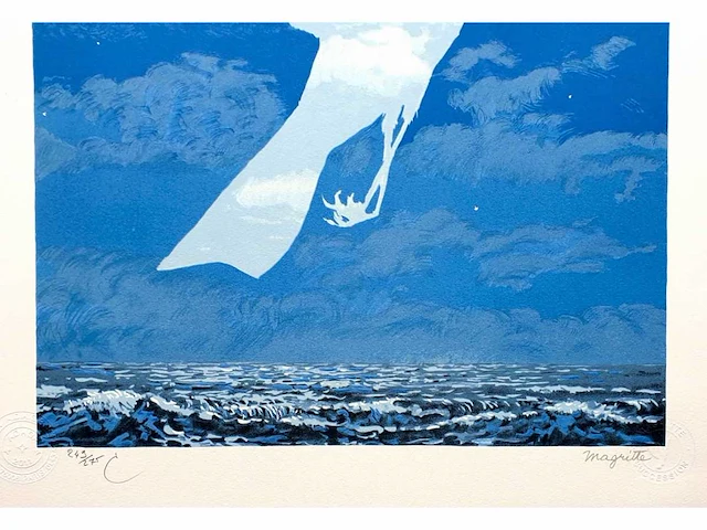 René magritte - l’entrée en scène - litho - afbeelding 3 van  4