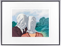 René magritte - les amants - litho - ingelijst