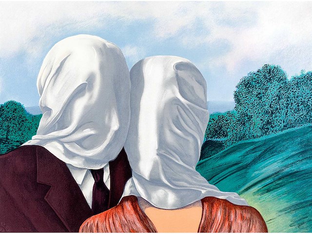 René magritte - les amants - litho - ingelijst - afbeelding 2 van  4