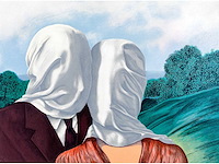 René magritte - les amants - litho - ingelijst - afbeelding 2 van  4