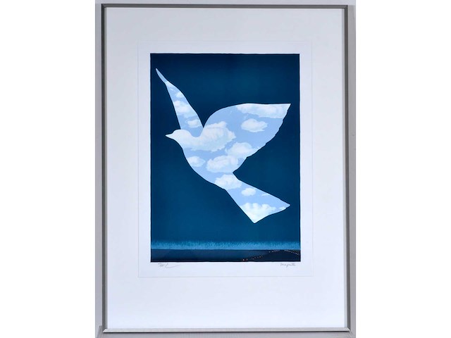 René magritte - l’oiseau de ciel - litho - afbeelding 1 van  4