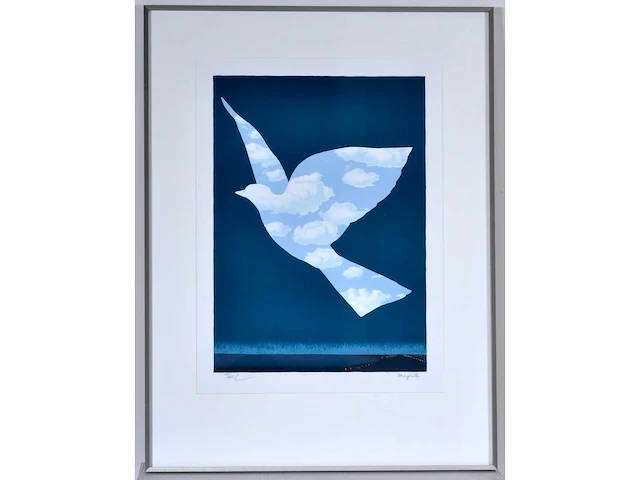 René magritte - l’oiseau de ciel - litho - afbeelding 1 van  4