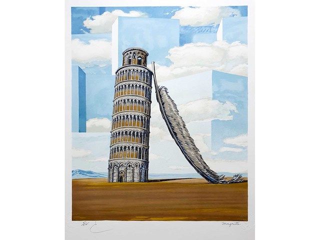 René magritte - souvenir de voyage - litho - afbeelding 1 van  5