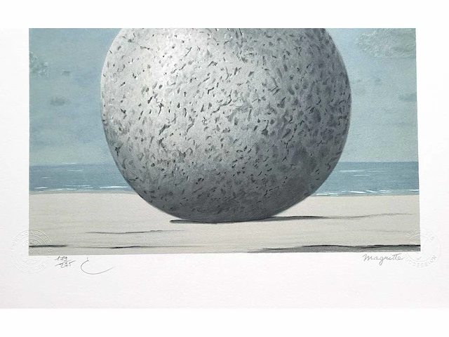 René magritte - souvenir de voyage - litho - afbeelding 3 van  4