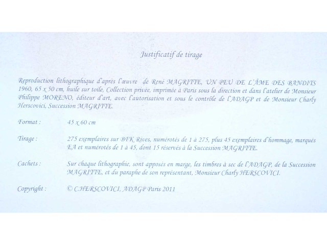 René magritte - un peu de l'âme des bandits - litho - afbeelding 2 van  10