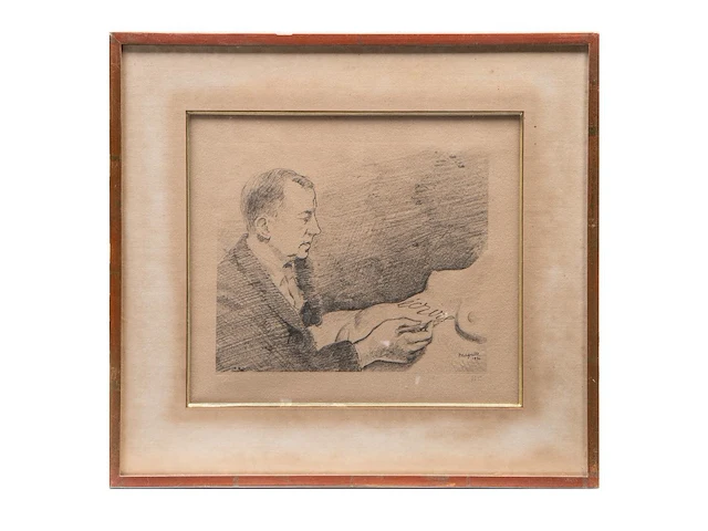 René magritte (1898-1967), 'ecrire, portrait de paul eluard', etching, h.c. 31 x 36.5 cm. (12.19 x 14.36 in.), frame: 61 x 64.5 cm. (24.01 x 25.39 in.) - afbeelding 2 van  5