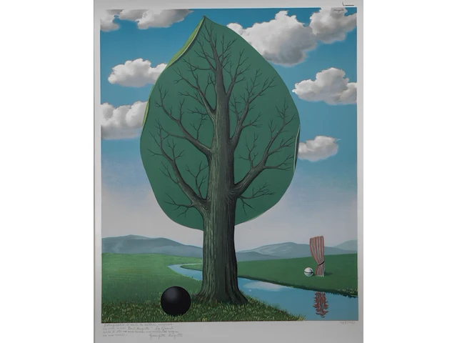 René magritte (1898-1967), ‘la géante’, lithograph, edition of georgette, n° 148/150 63.5 x 52 cm. (25 x 20.46 in.), frame: 75.5 x 60 cm. (29.71 x 23.62 in.) - afbeelding 1 van  5