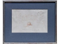 René magritte (1898-1967), two interesting framed recto-verso study sketches, and several letters and correspondence rectangular drawing 14.5 x 14.5 cm. (5.71 x 5.71 in.), drawing with hat 12 x 19 cm. (4.71 x 7.48 in.) - afbeelding 3 van  9