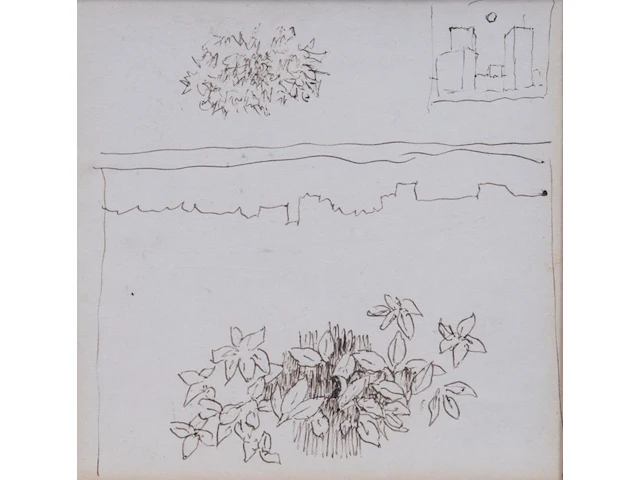 René magritte (1898-1967), two interesting framed recto-verso study sketches, and several letters and correspondence rectangular drawing 14.5 x 14.5 cm. (5.71 x 5.71 in.), drawing with hat 12 x 19 cm. (4.71 x 7.48 in.) - afbeelding 6 van  9