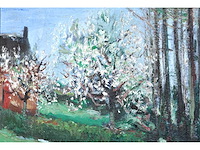 René marie dujardin - landschap met bloesems - olie op doek - 50x60 cm - afbeelding 9 van  10