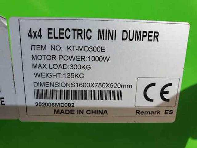 Renopower - 300 electric - dumper - ongebruikt - afbeelding 15 van  24