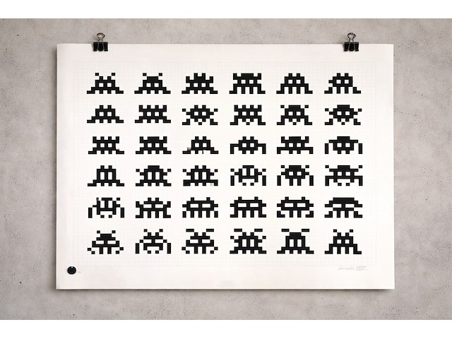 "repitition, variation, evolution" by invader (2017) - afbeelding 1 van  9